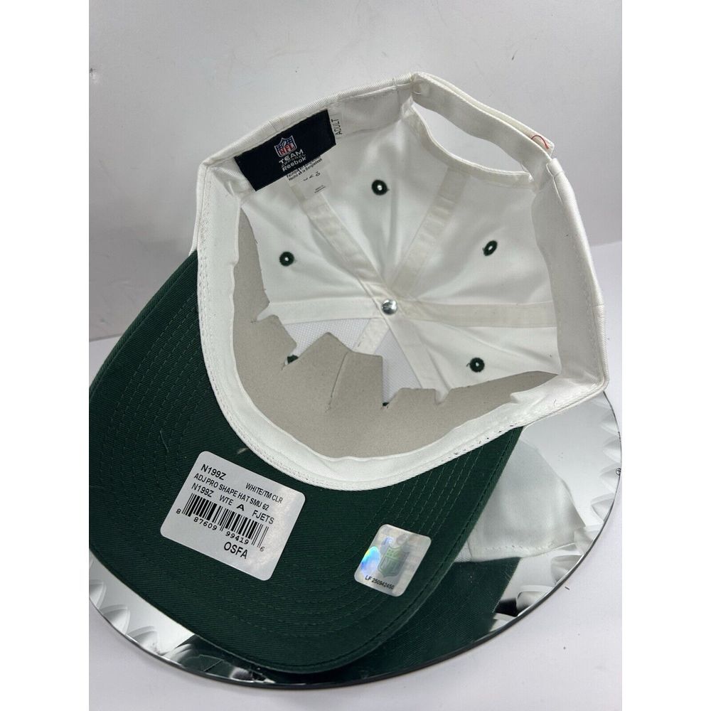 New York Jets Reebok Team Apparel Hat Cap Adult‎ White Green NWT - Picture 6 of 8